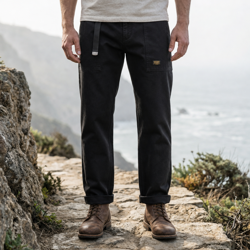 Rhodes Cotton Utility Pants in Black