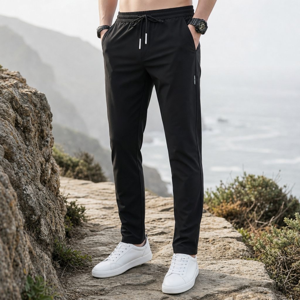 Kyrenia Slim Stretch Joggers in Black