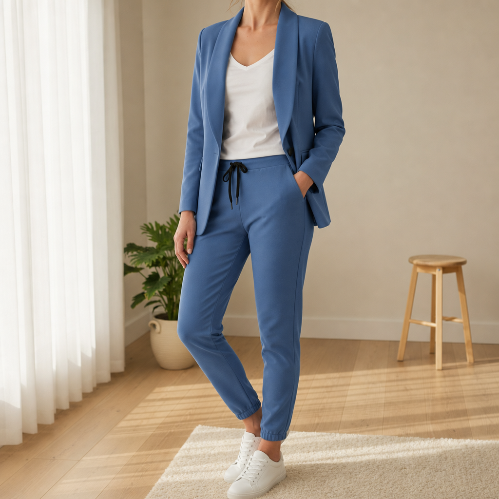 Grasse Blazer Jogger Set in Blue