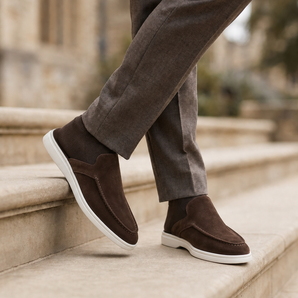 Nafplio Suede Loafer Mules in Brown