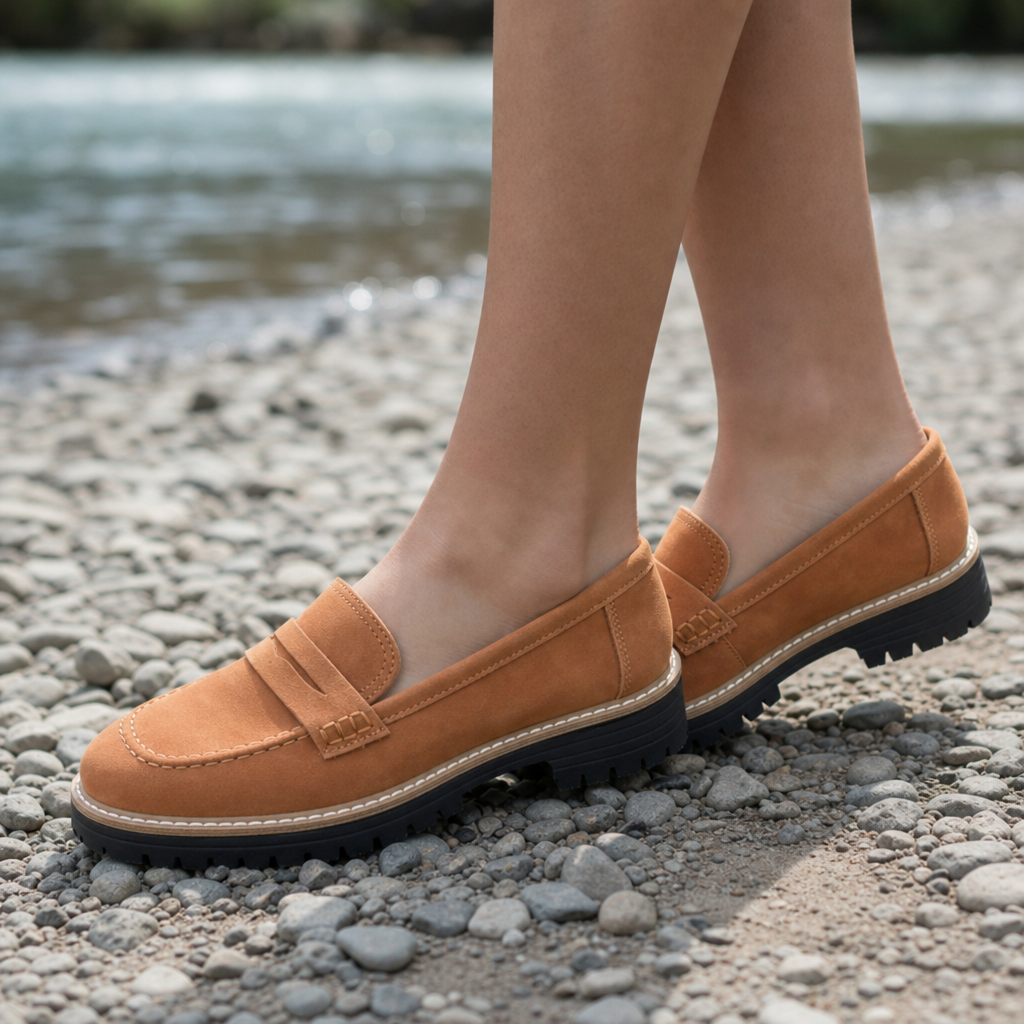 Monreale Platform Penny Loafers in Brown