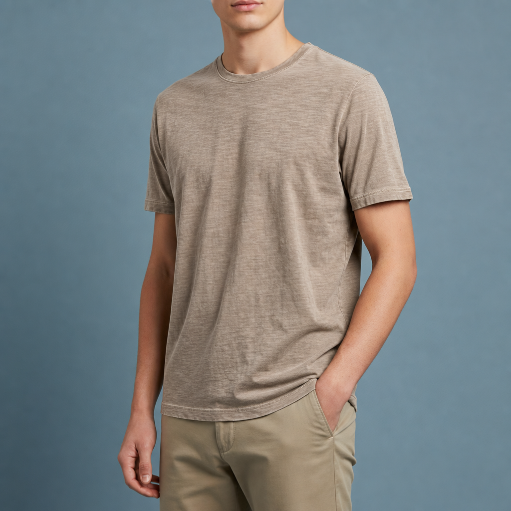 Antiparos Vintage Fit Cotton Tee in brown