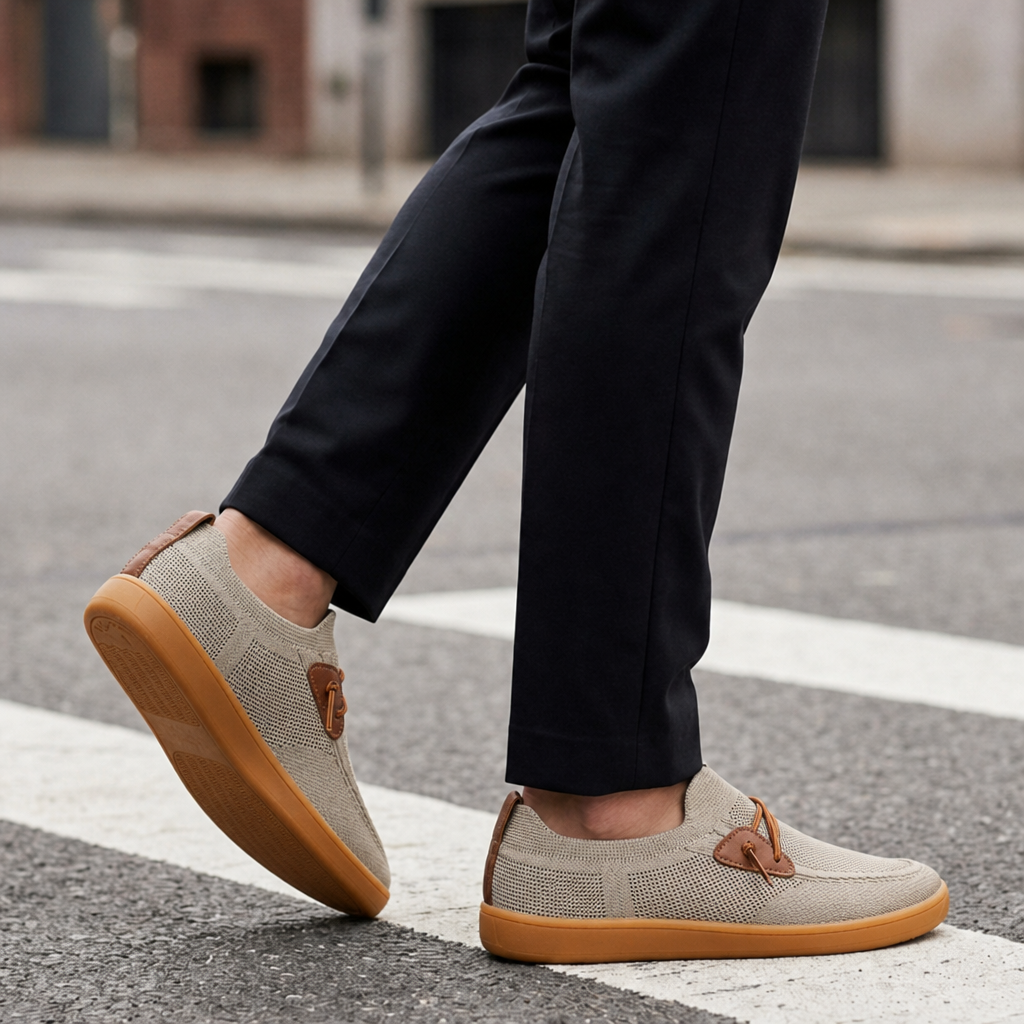 Saint Tropez Knit Mesh Slip-On Sneakers in Brown