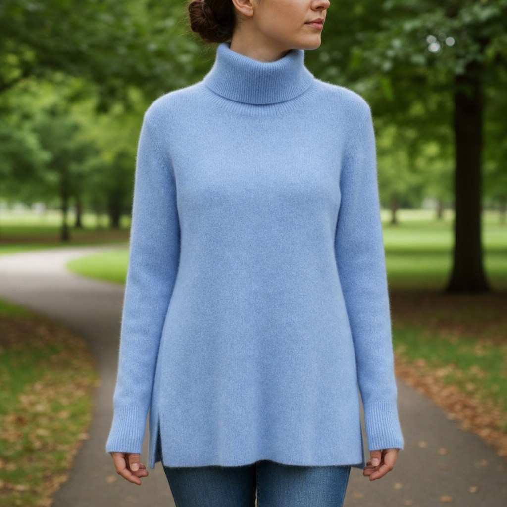 Taormina Cashmere Turtleneck Pullover in Carolina Blue