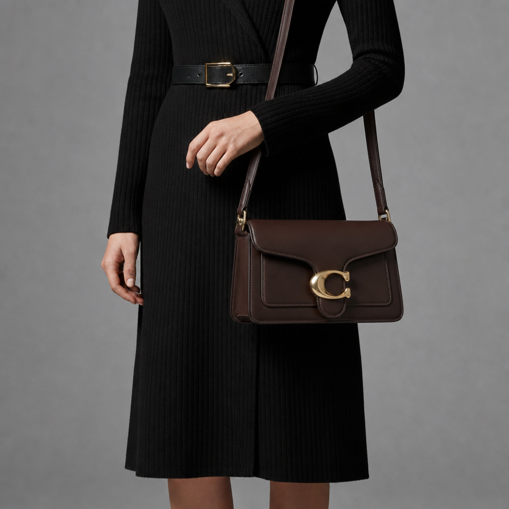 Eze Leather Flap Crossbody Bag in Coffe