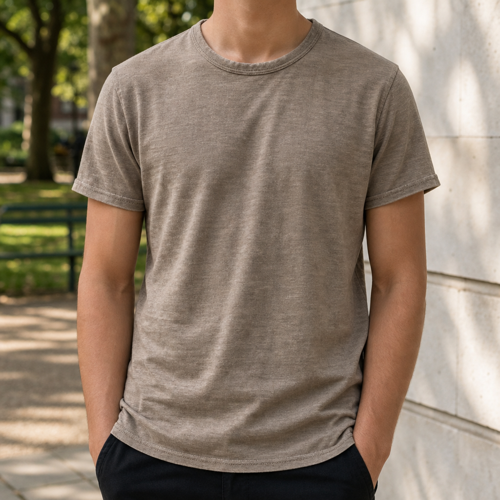 Antiparos Vintage Cotton T-Shirt in Coffee