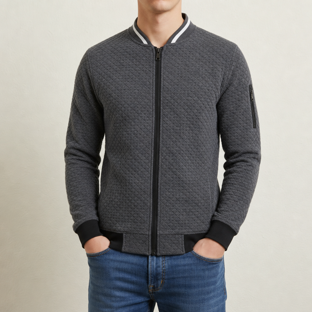 Maigellos Plain Hoodie Cardigan in Dark Gray