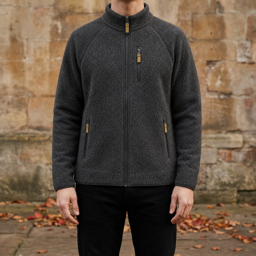 Segovia High-Pile Fleece Jacket in Dark Grey