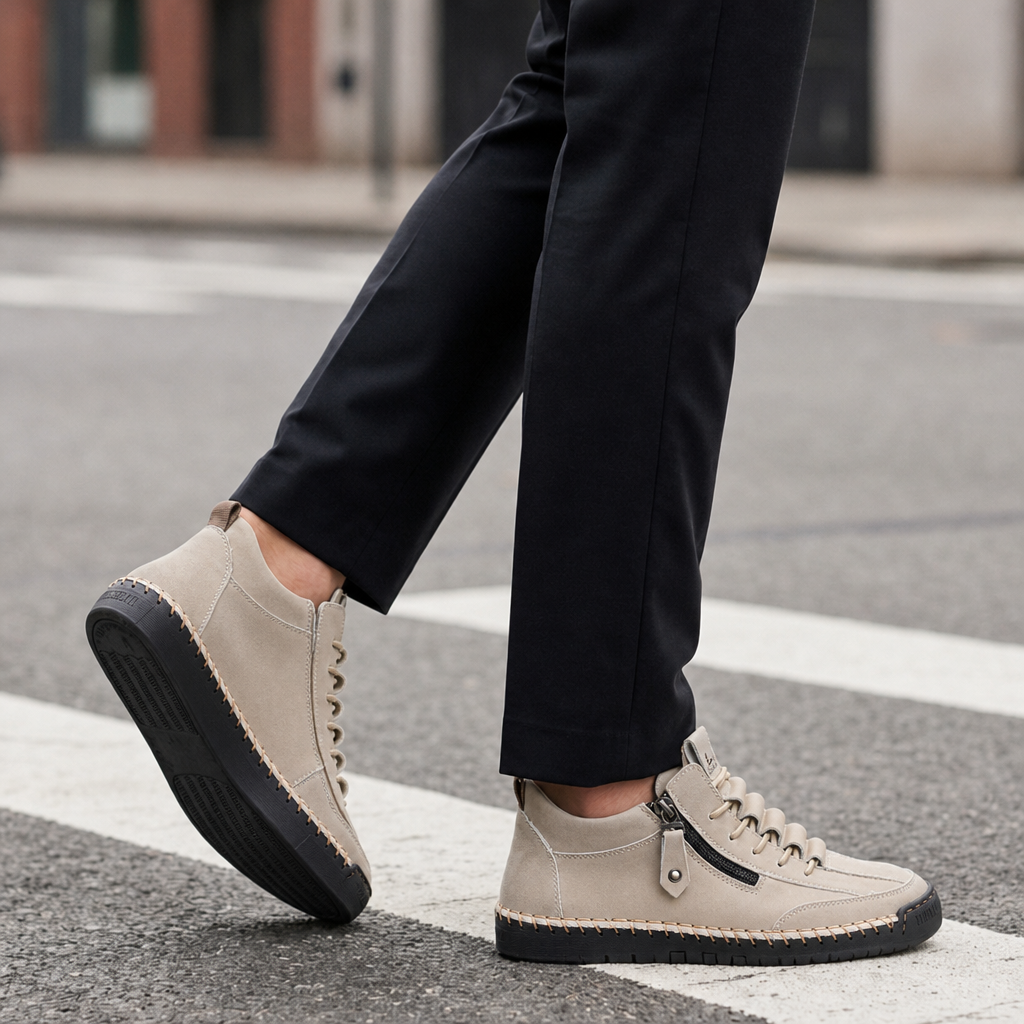 Rab Leather Lace-Up Boots in Desert Beige