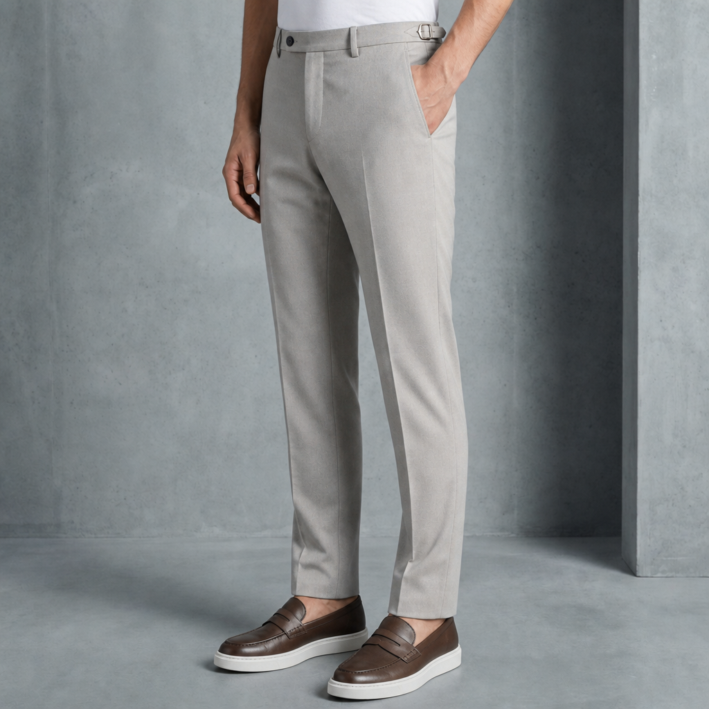 Rethymno Slim Fit Stretch Pants in Gray