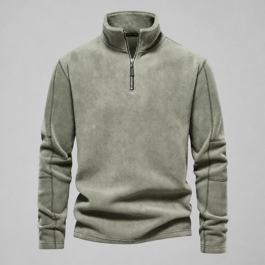 Braga Quarter-Zip Fleece Pullover in Green