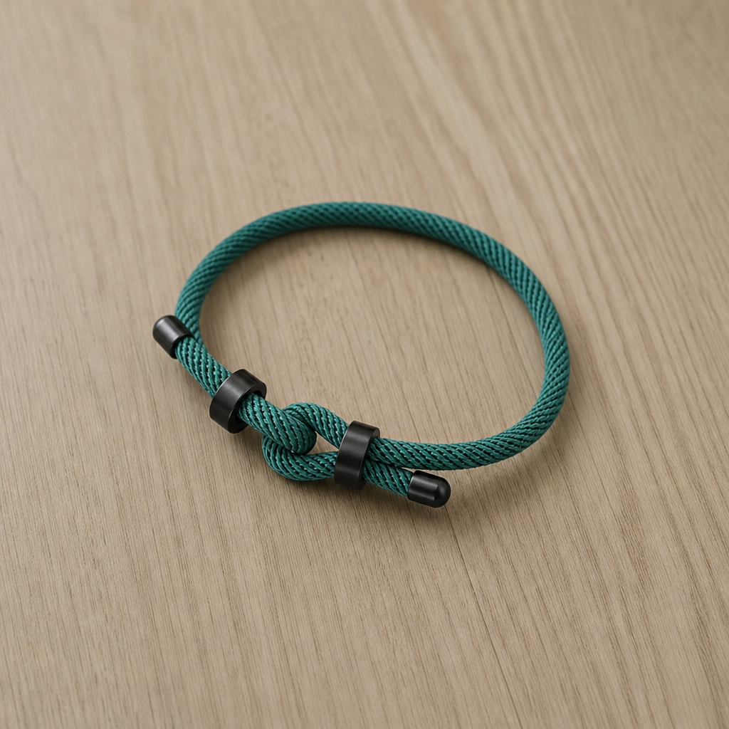 Mestino Adjustable Knot Rope Bracelet in Green