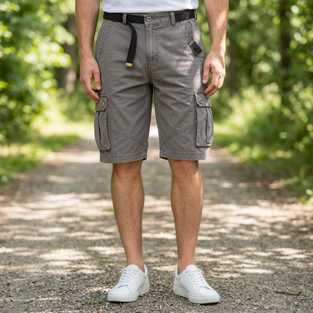 Tossa Multi-Pocket Cargo Shorts in Grey