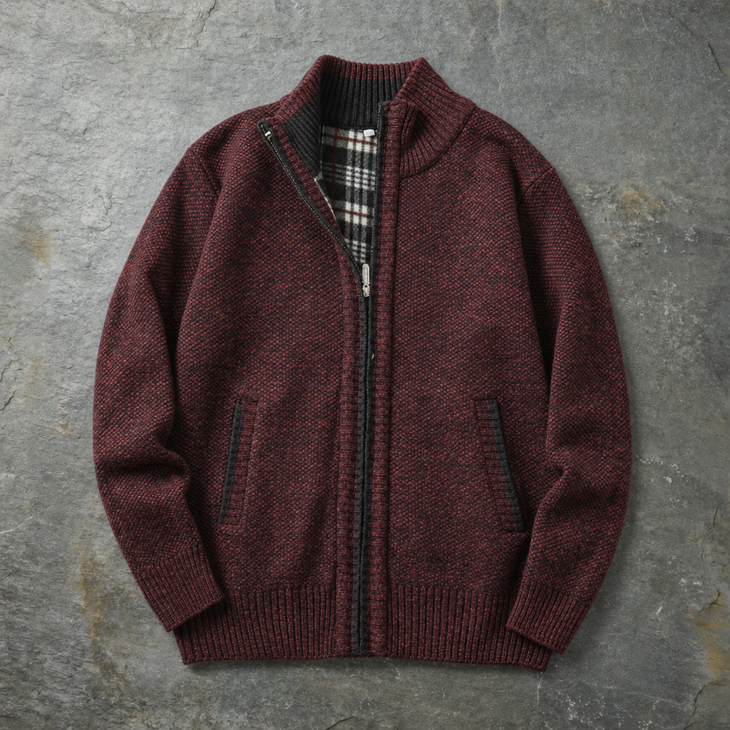 Corfu Fleece Lined Knit Jacket in Harvest