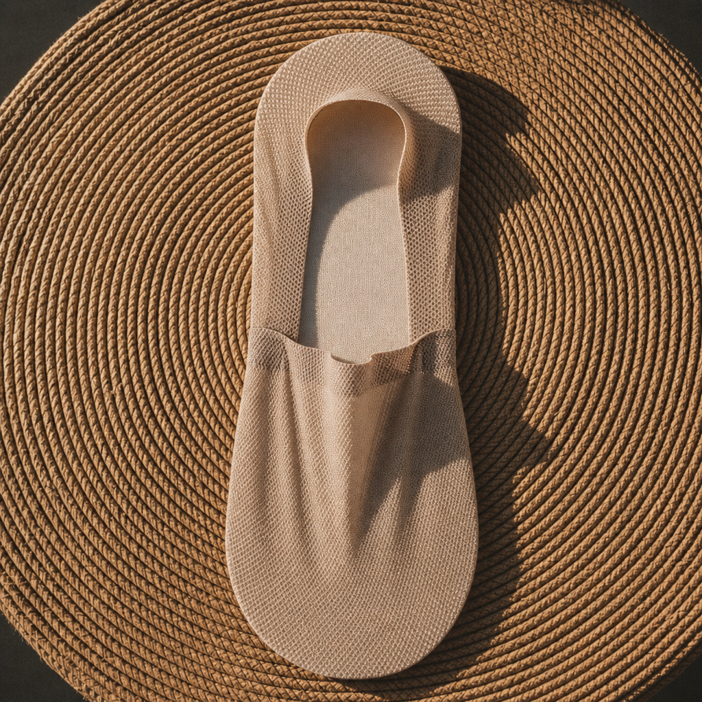 Naxos Mesh No-Show Socks in Khaki
