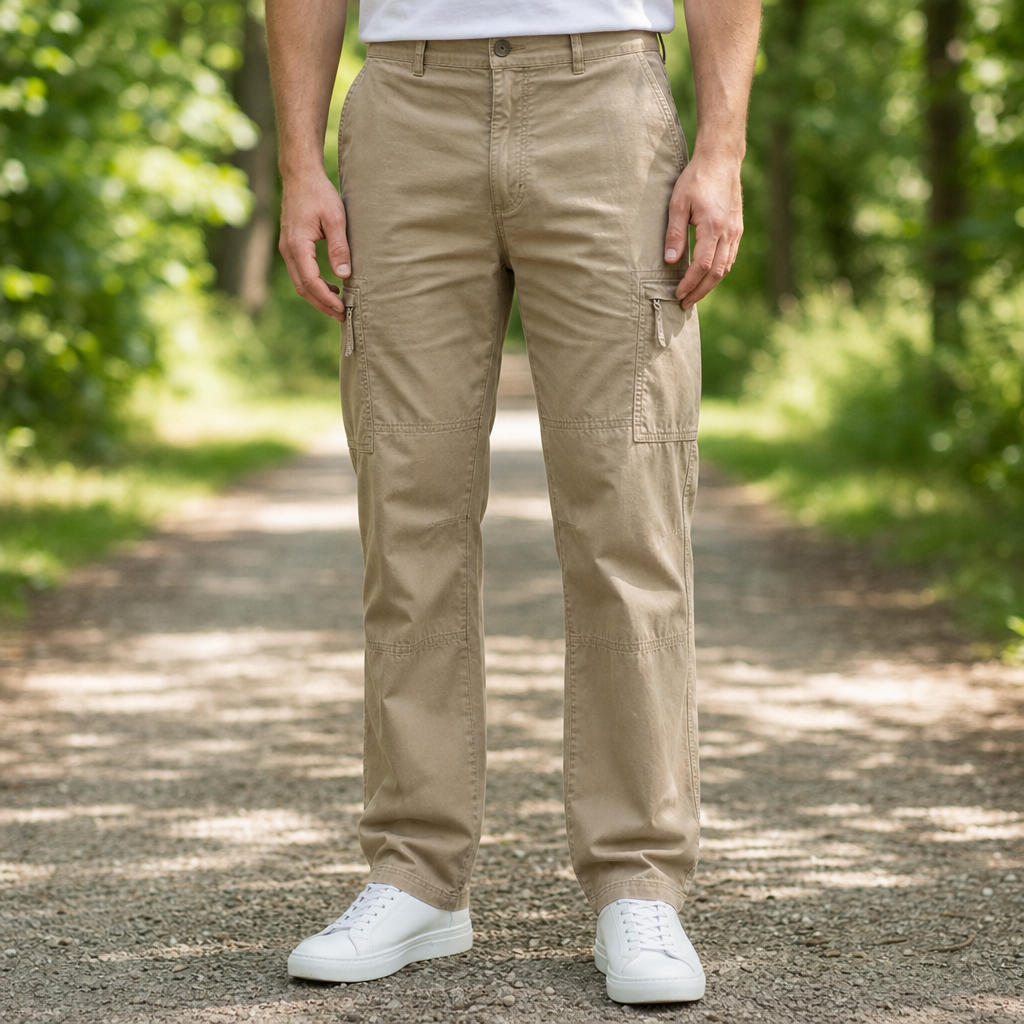 Cannes Relaxed Fit Cargo Pants in Khaki