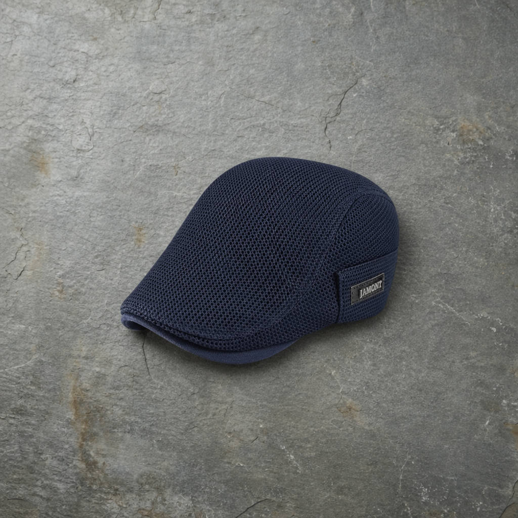 Hvar Mesh Ivy Flat Cap in Navy Blue