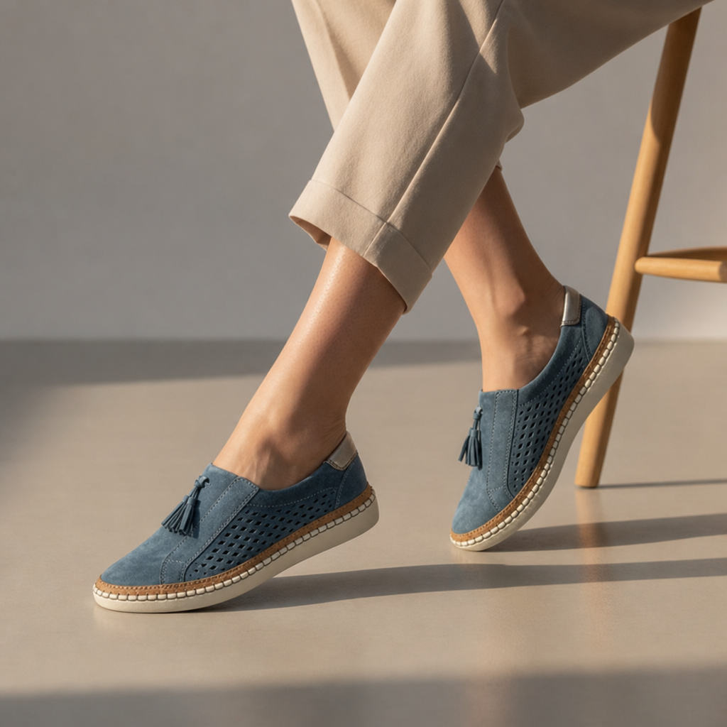 Ronda Orthopedic Slip-On Sneakers in Navy