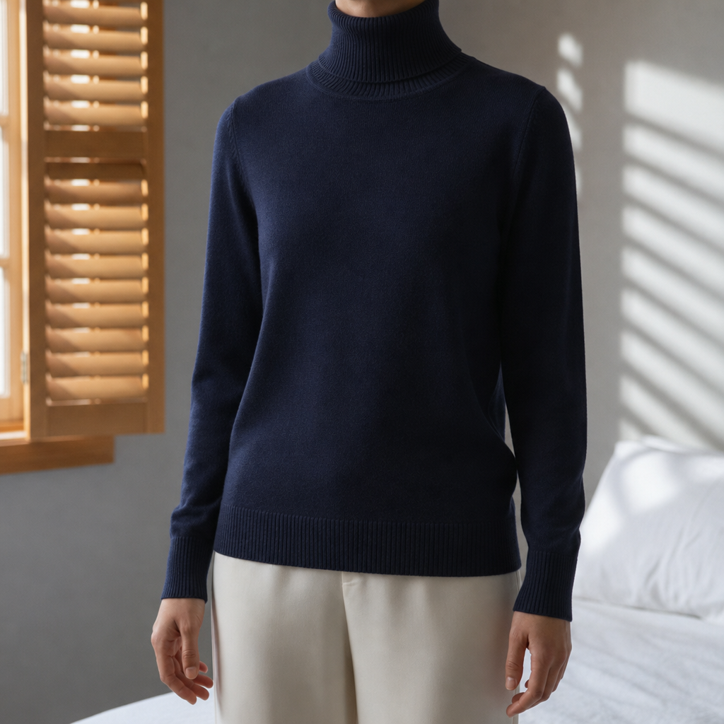 Guimaraes Cashmere Turtleneck Sweater in Navy