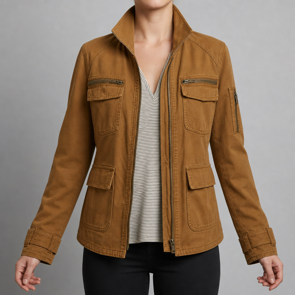 Montepulciano Utility Cargo Jacket in Orange