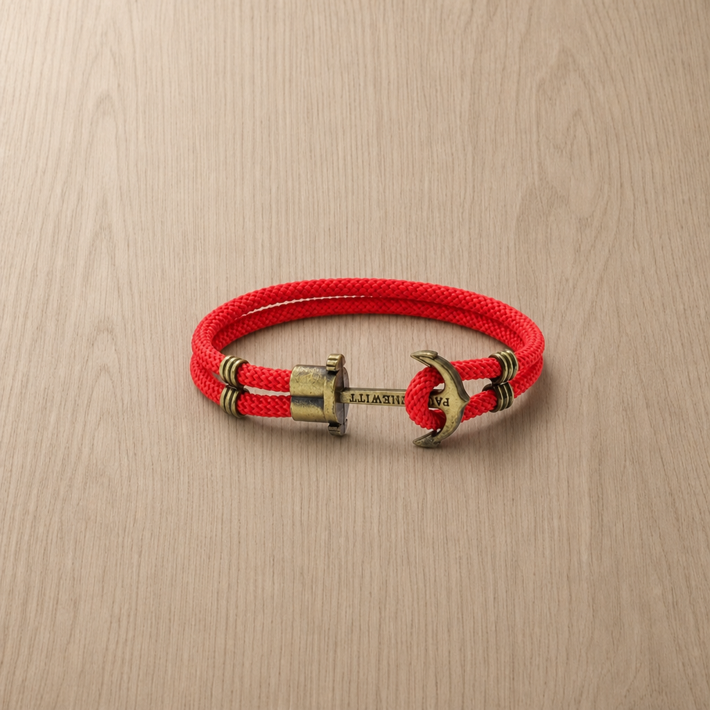 Taormina Anchor Rope Bracelet in Red
