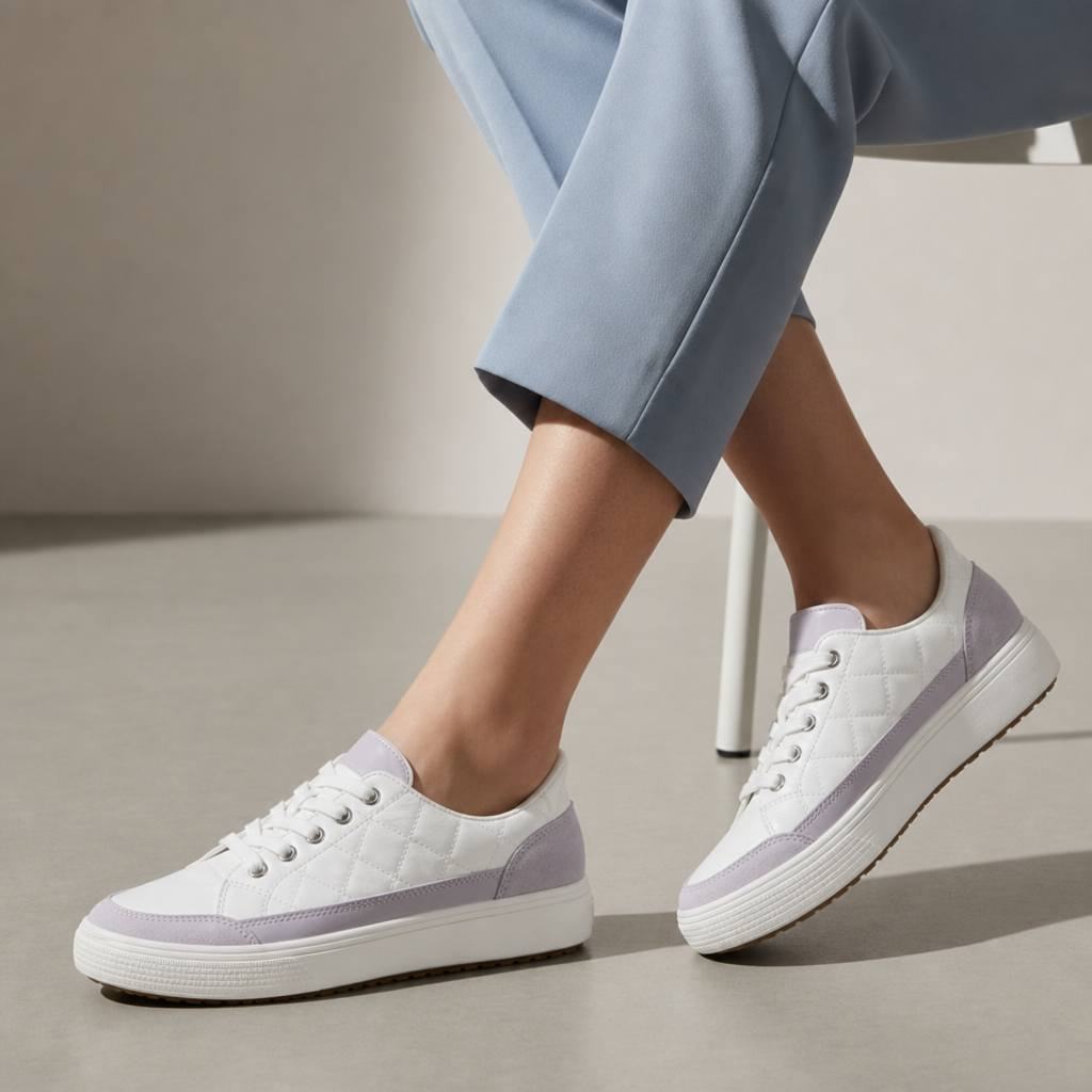 Uzes Quilted Orthopedic Sneakers in White