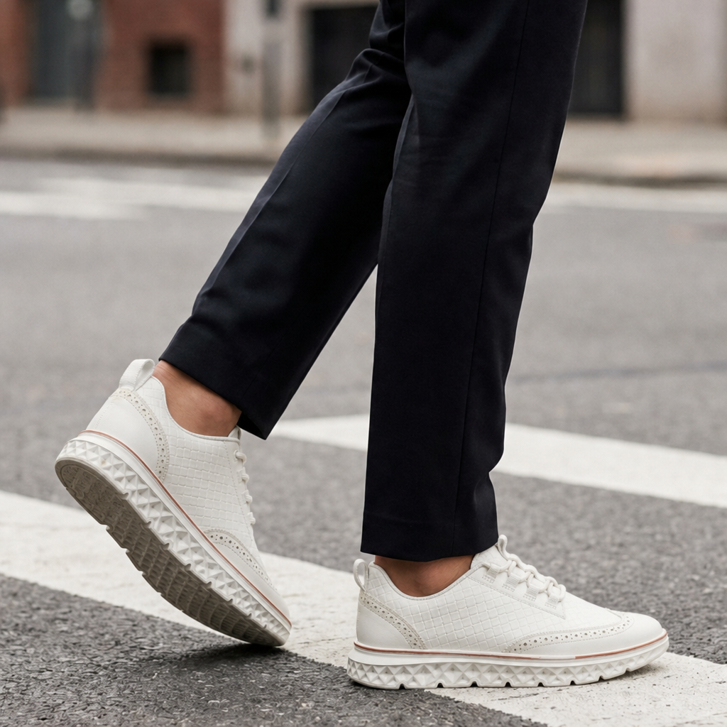 Matera Woven Leather Dress Sneakers in White