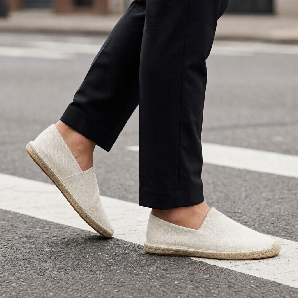Braga Linen Canvas Espadrilles in White