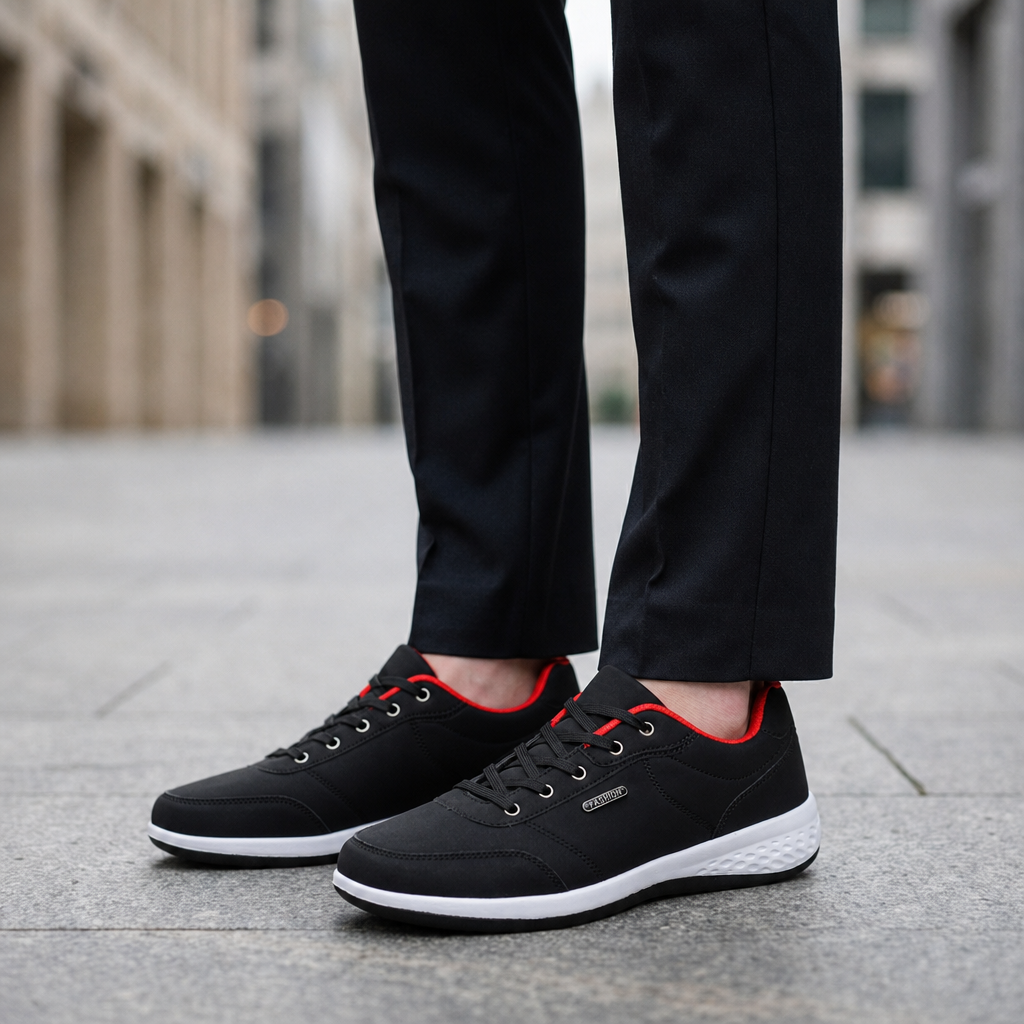 Mdina Contrast Panel Sneakers in Black