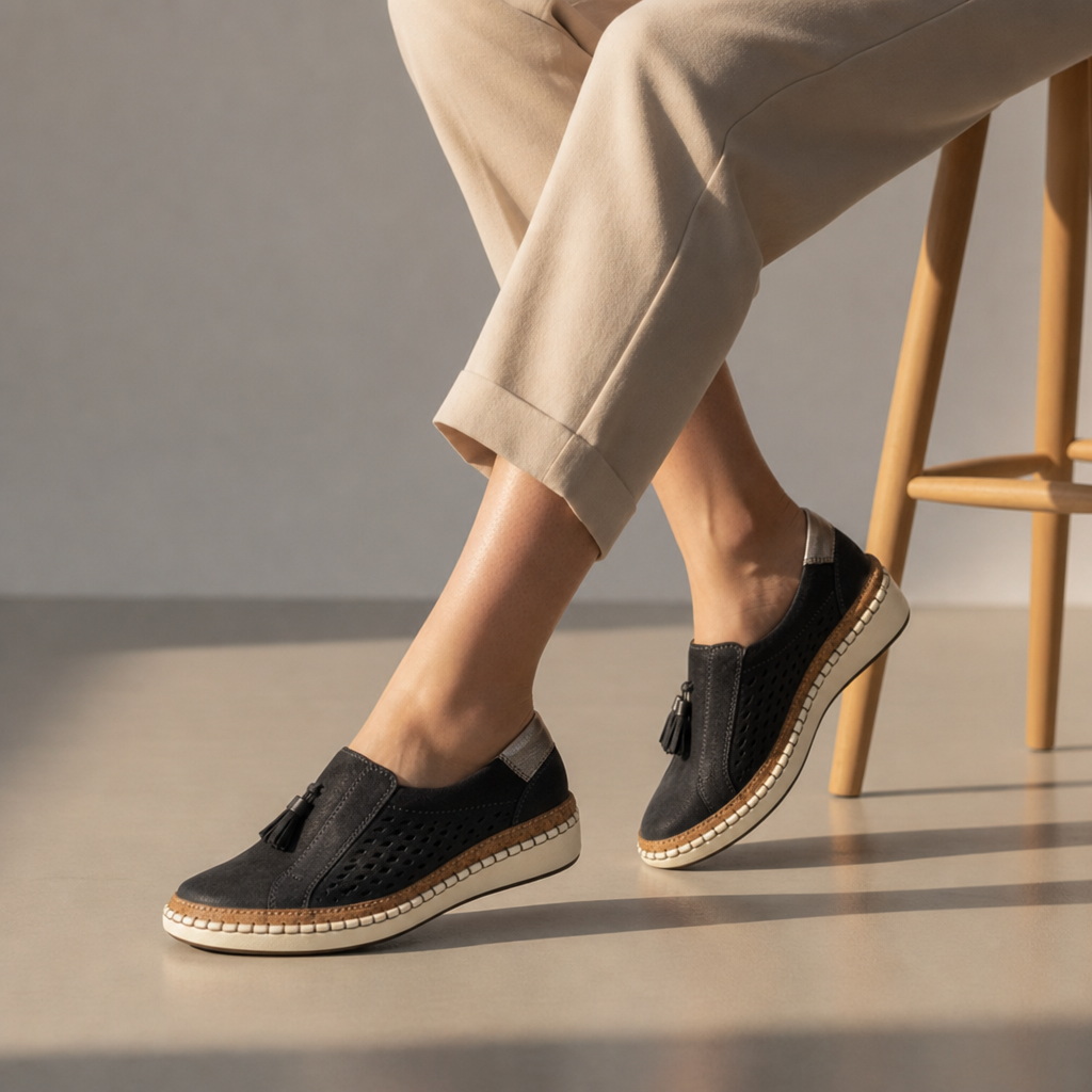 Ronda Orthopedic Slip-On Sneakers in Black