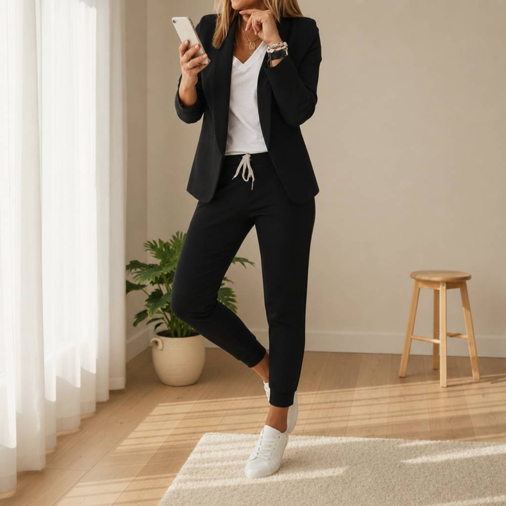 Grasse Blazer Jogger Set in Black