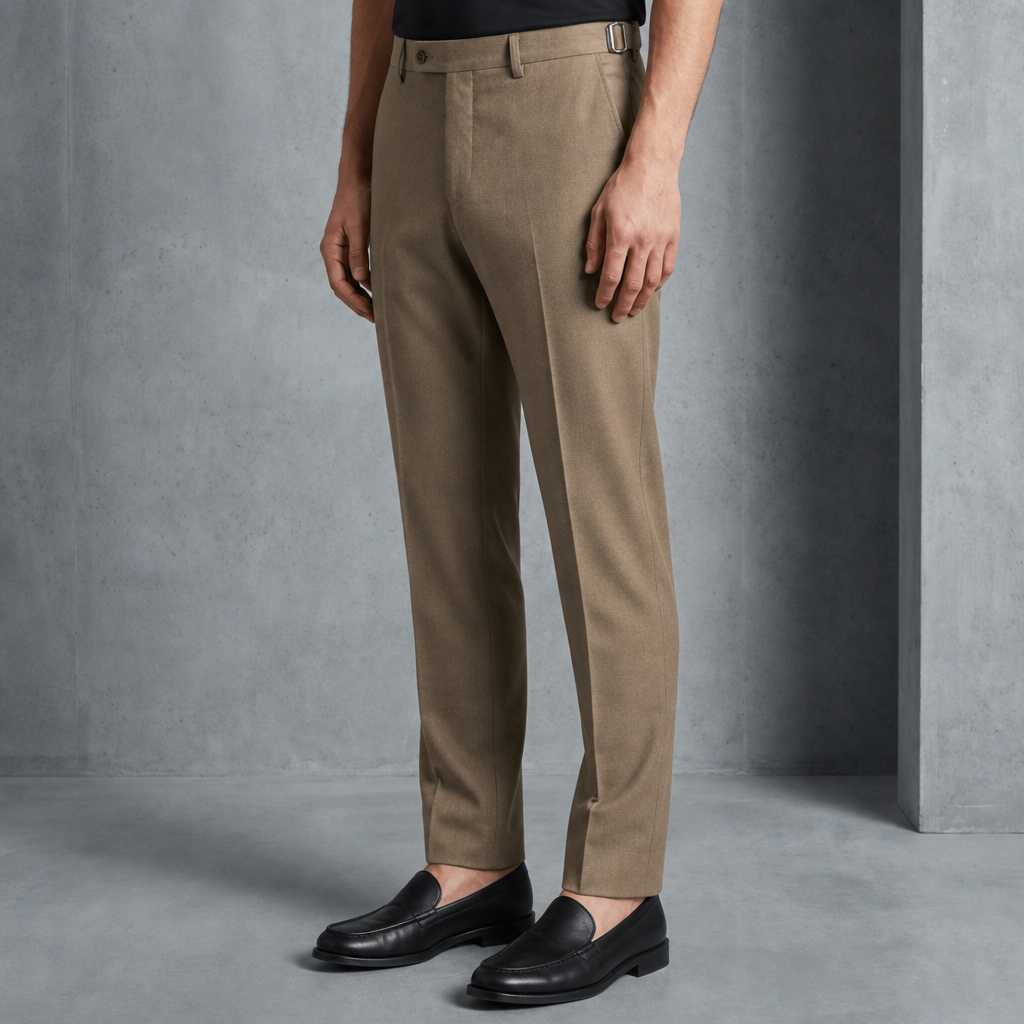 Rethymno Slim Fit Stretch Pants in Brown