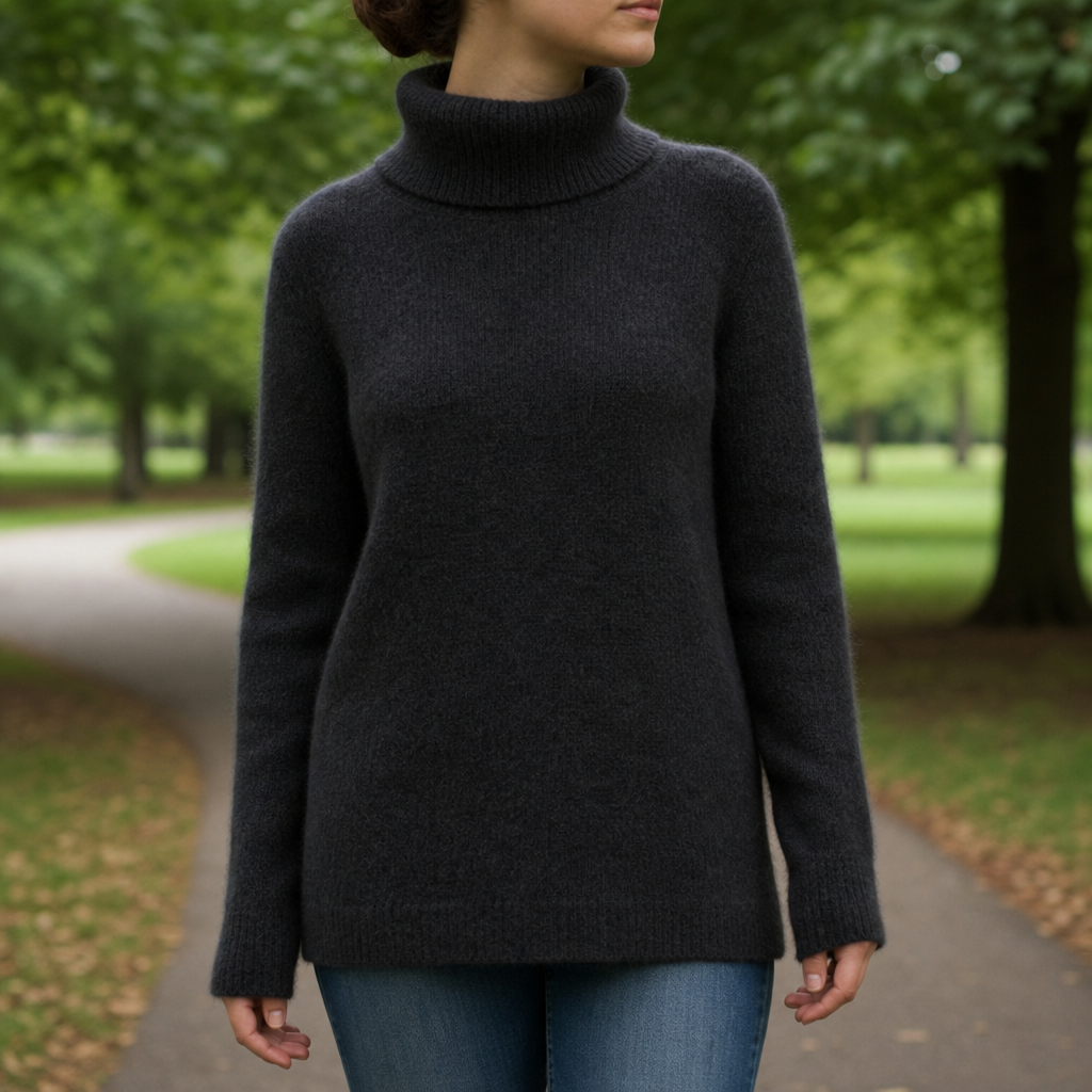 Taormina Cashmere Turtleneck Pullover in Charcoal