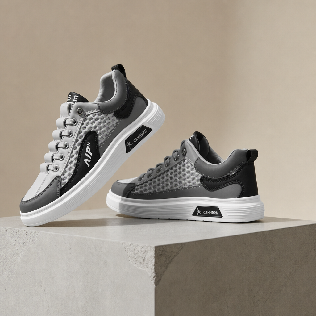 Merida Colorblock Mesh Sneakers in Gray