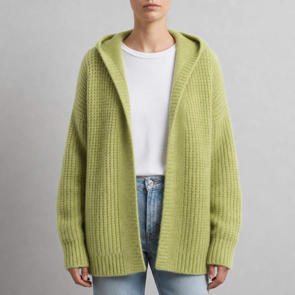 Mallorca Oversized Hooded Cardigan in Green