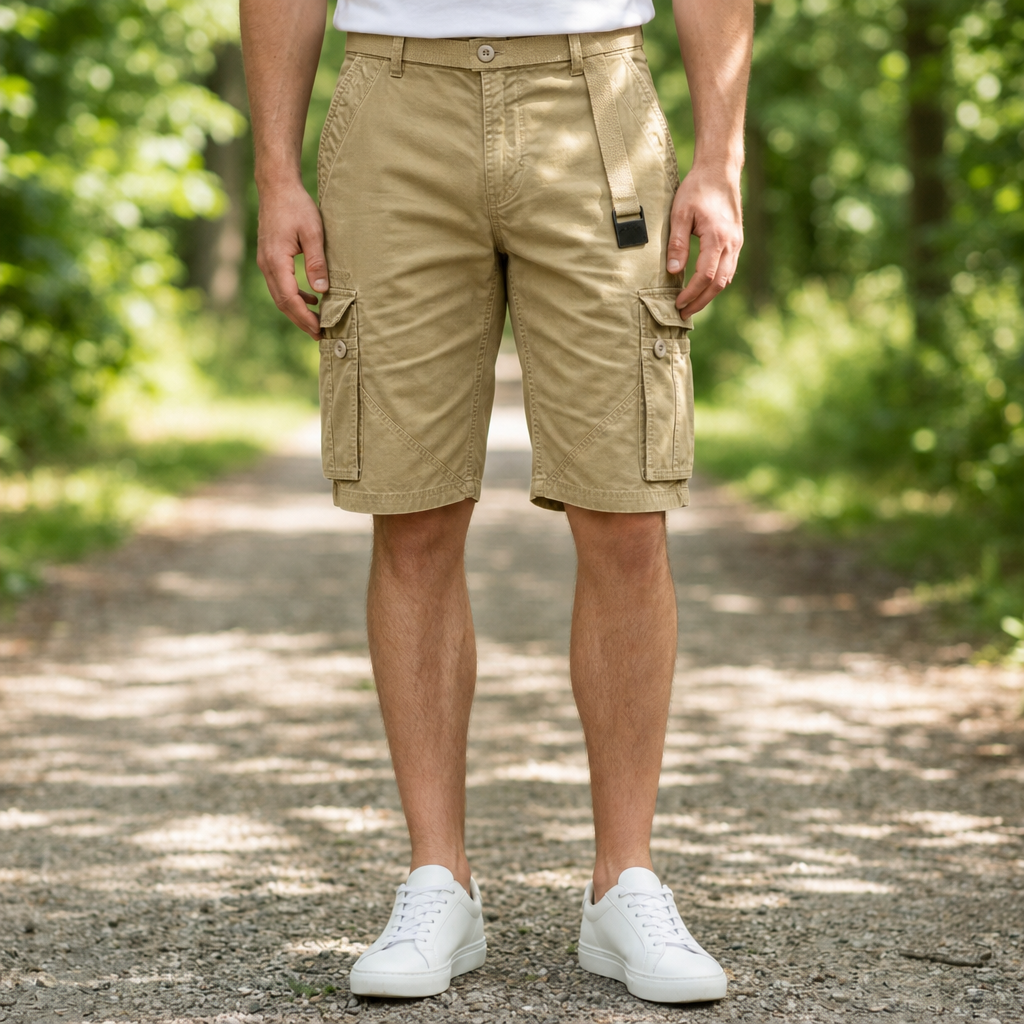 Tossa Multi-Pocket Cargo Shorts in Khaki