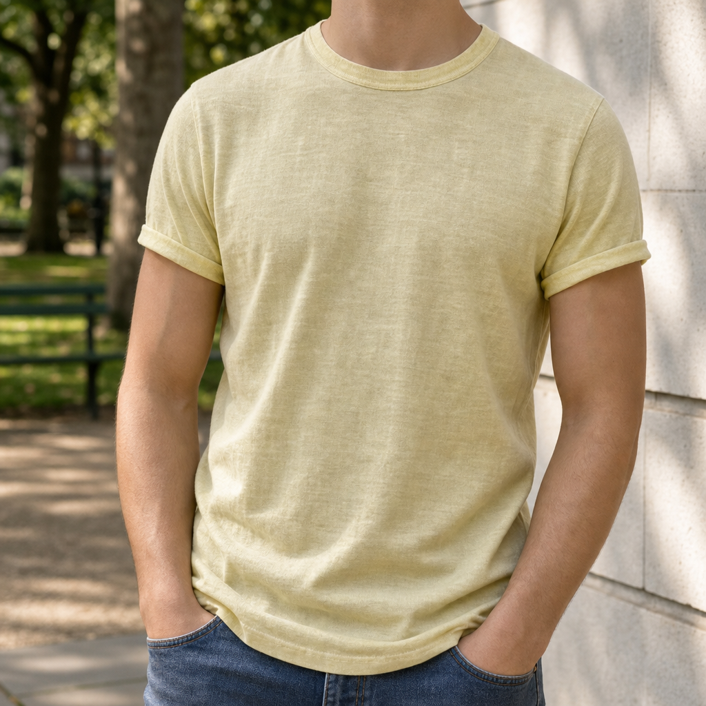 Antiparos Vintage Cotton T-Shirt in Khaki
