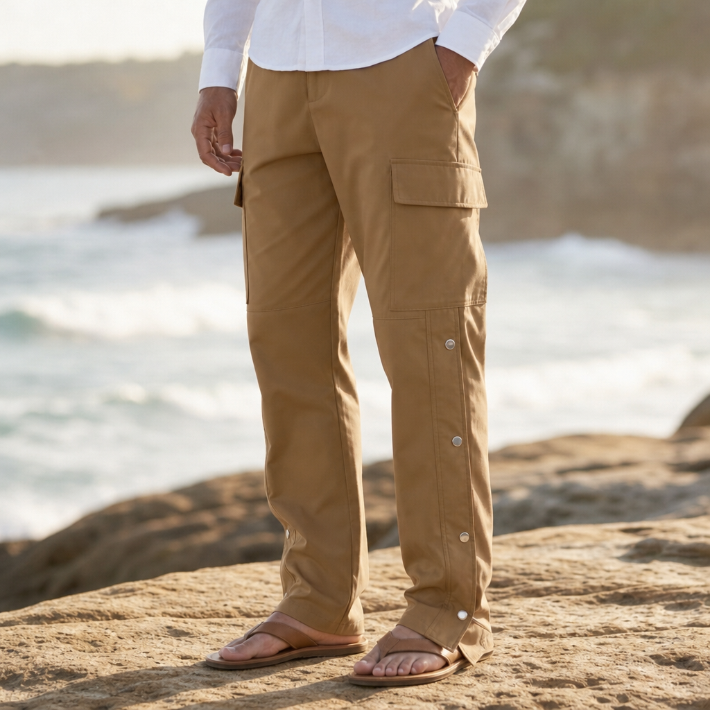Lecce Snap Cargo Pants in Khaki