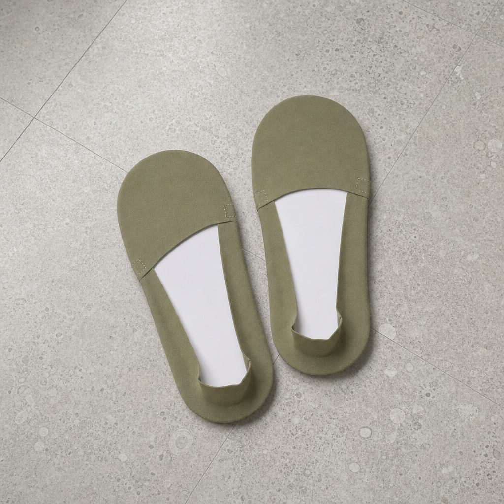 Ikaria No-Show Cotton Socks in Olive Green