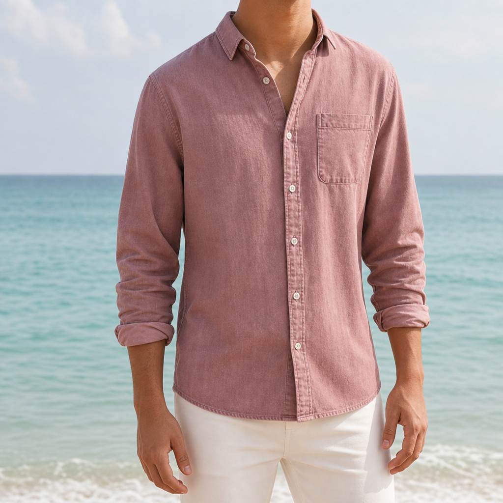 Bellagio Oxford Button-Up Shirt in Pink