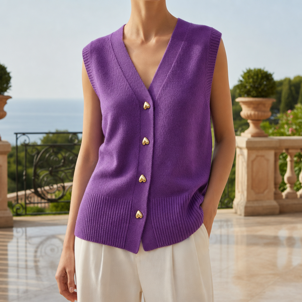 Sabrina Knitted Cardigan in Purple