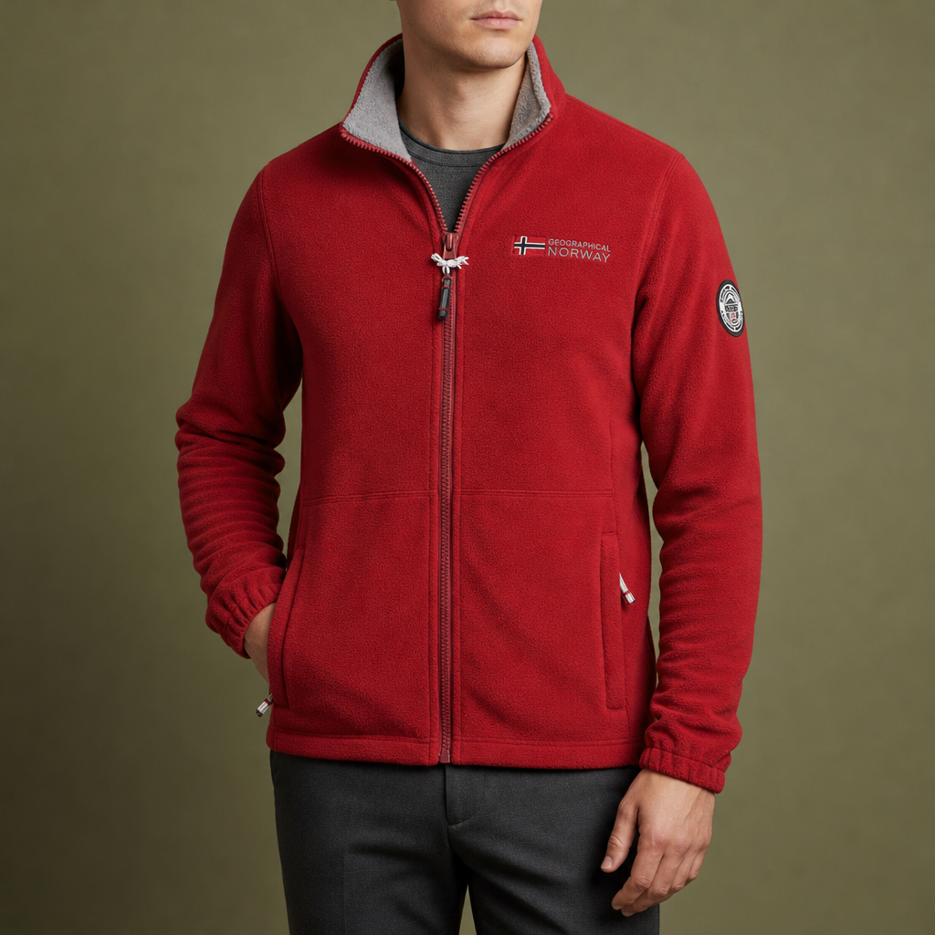 Figueres Full-Zip Fleece Jacket in Red