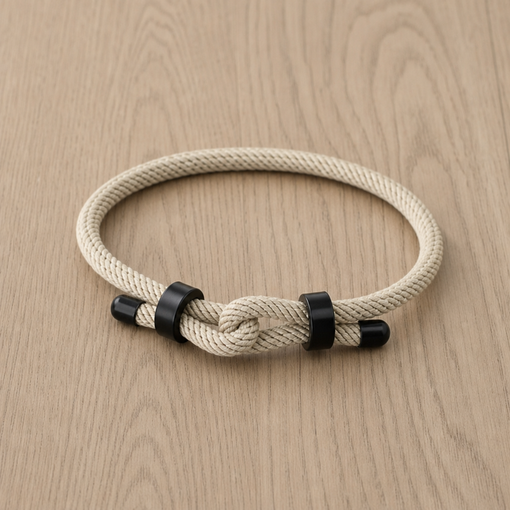 Mestino Adjustable Knot Rope Bracelet in Sand
