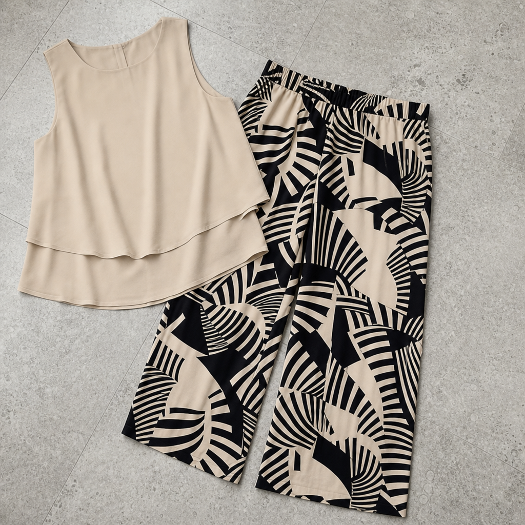 Ronda Layered Top Printed Set in Style 5