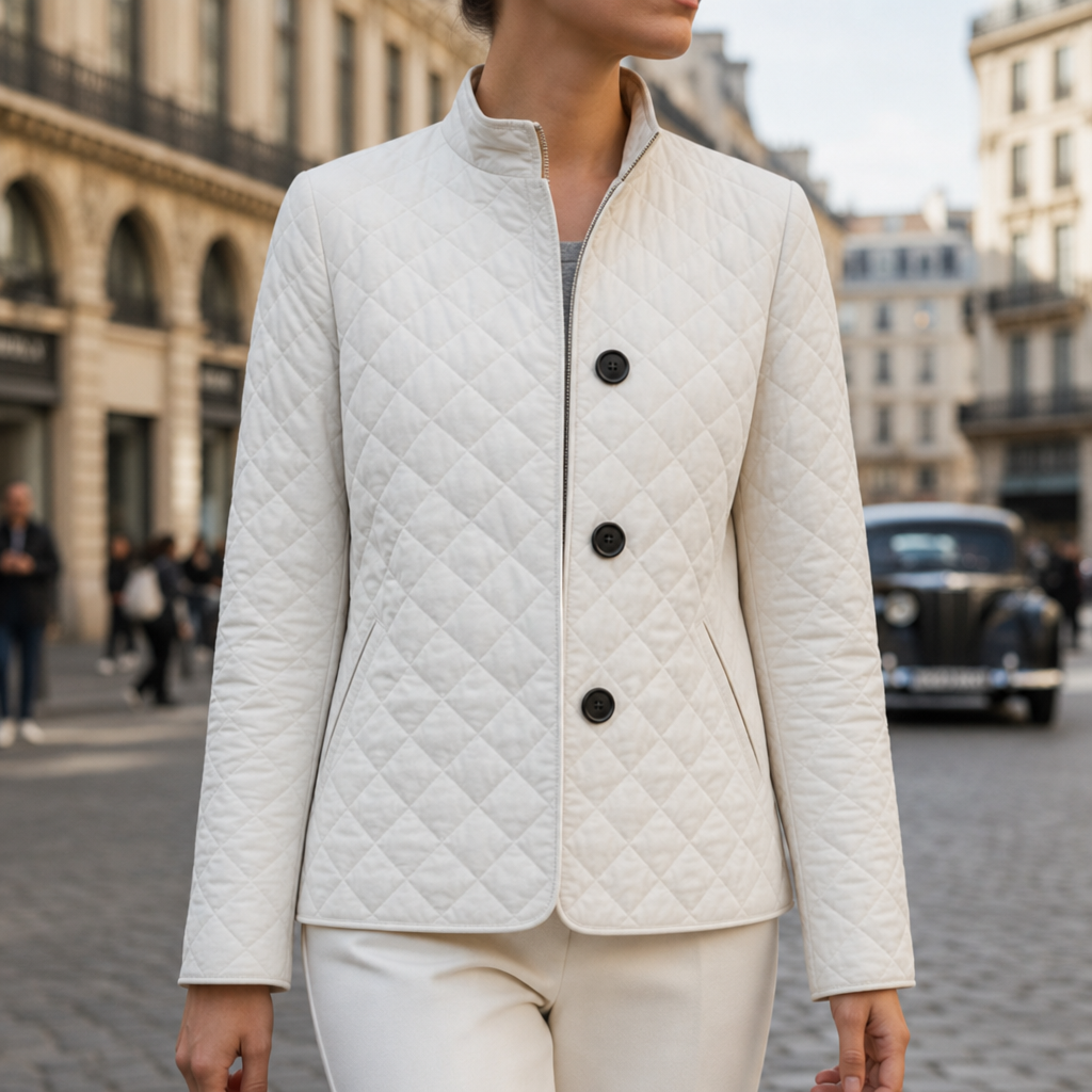 Assisi Quilted Diamond Jacket in White