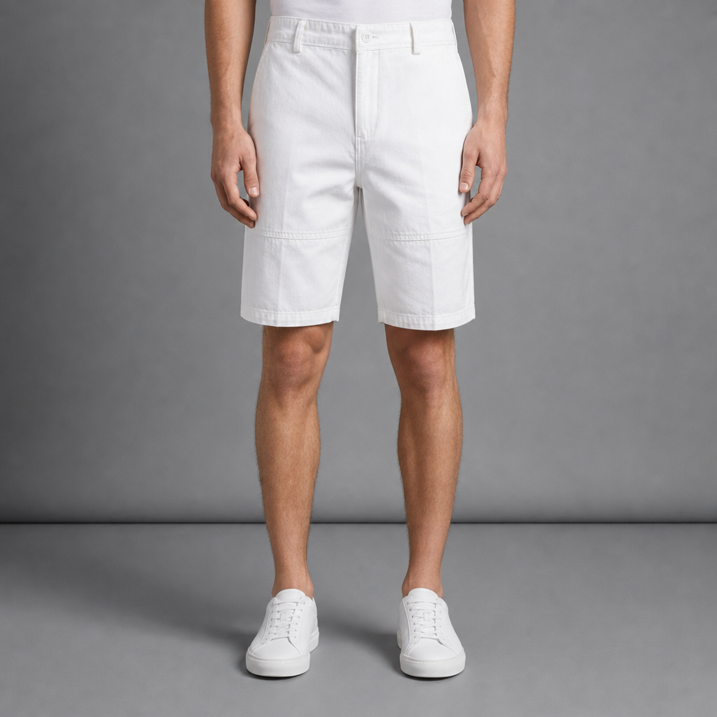 Denia Cotton Chino Shorts in White