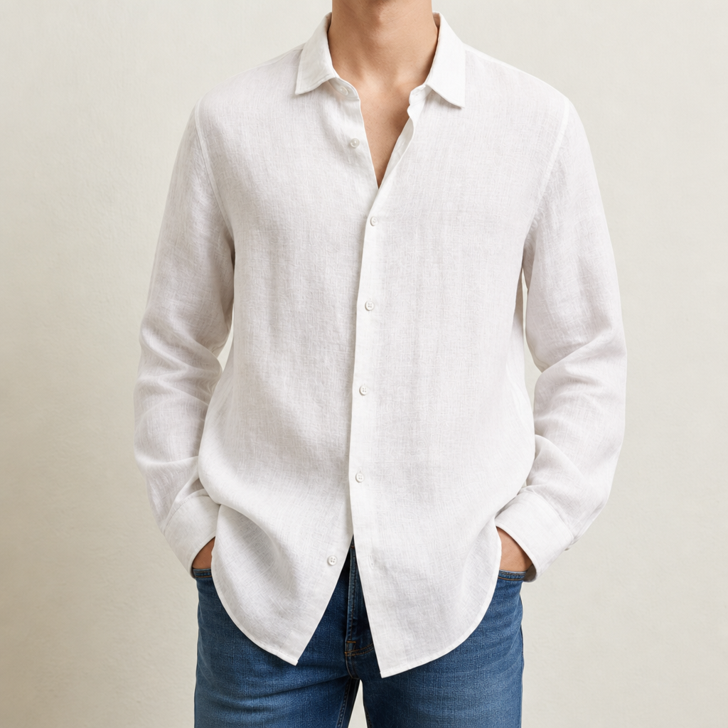Napoli Long Sleeve Shirt in White
