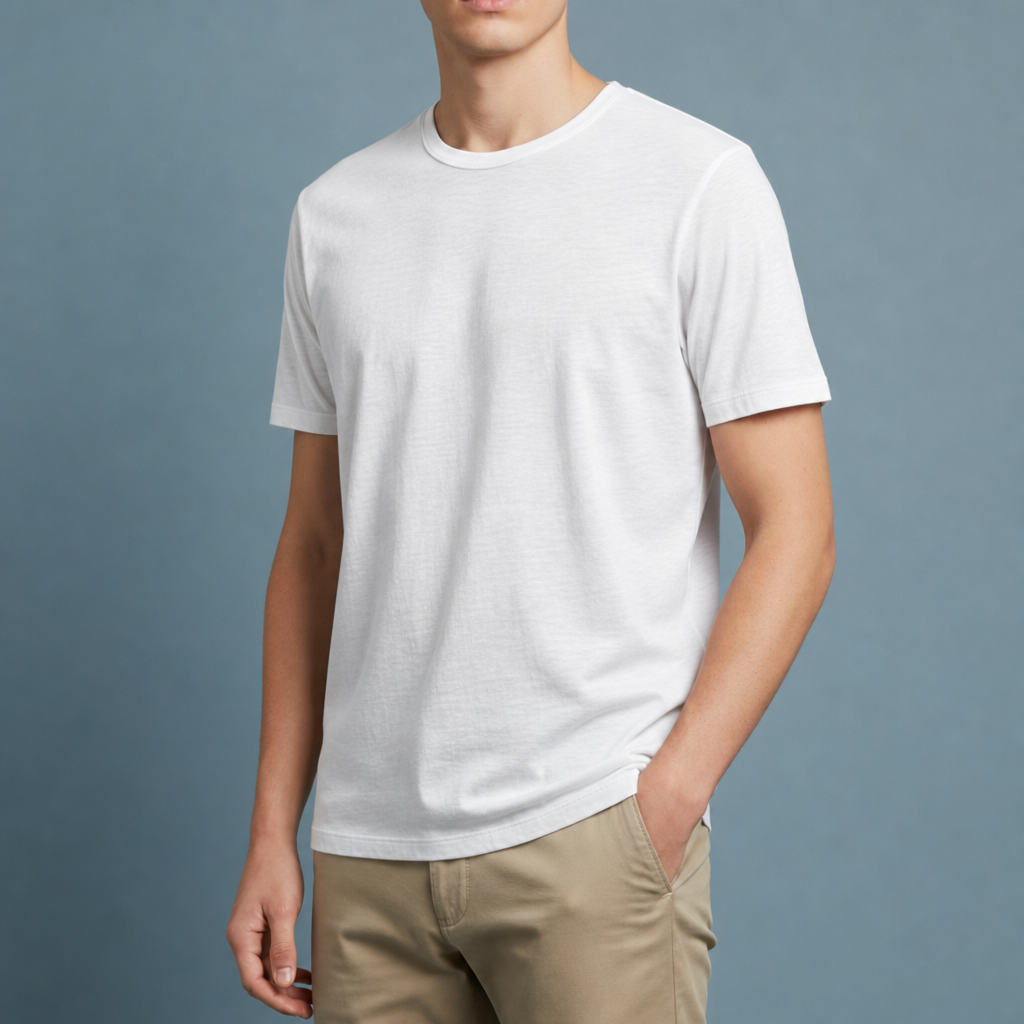Antiparos Vintage Fit Cotton Tee in White