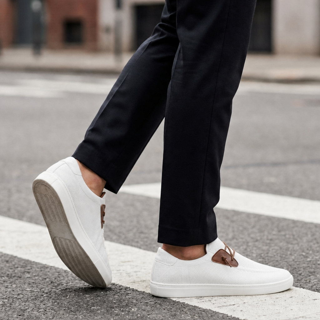 Saint Tropez Knit Mesh Slip-On Sneakers in White