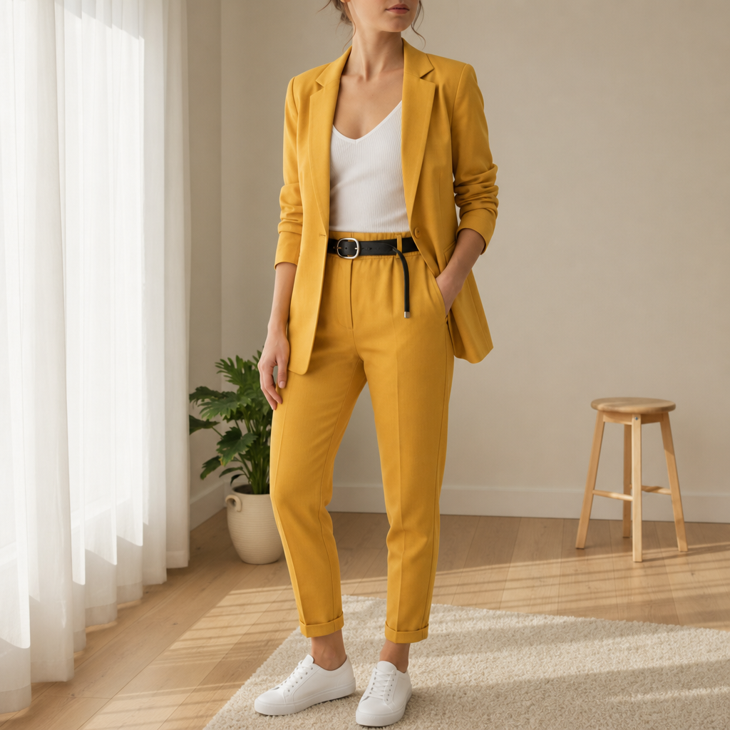 Rapallo Blazer Jogger Co-ord Set in Yellow